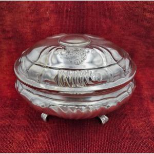 Silver Sugar Bowl With Coat Of Arms, 18th Century Germany