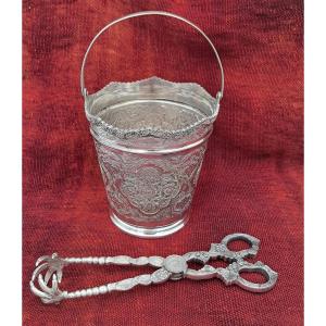 Ice Bucket And Its Silver Tongs, Pahlavi Dynasty, Iran