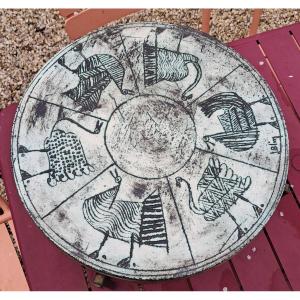 Jacques Blin (1920-1995), Coffee Table Decorated With Birds