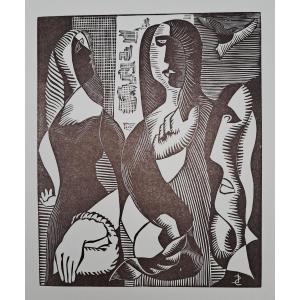 Léopold Survage (1879-1968) Composition surréaliste XXIII sur papier Arches, hors commerce