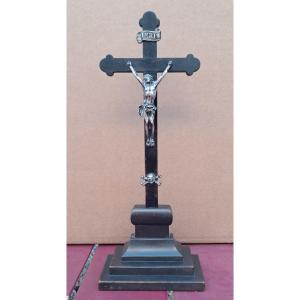 Crucifix, Late 18th/early 19th Century, Silver Christ (hallmarked 1798-1809)