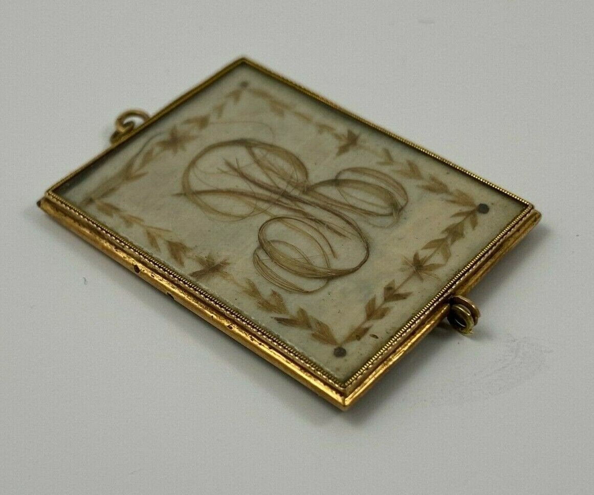 Gold Pendant XIX Eme Hallmark Hair Work-photo-6