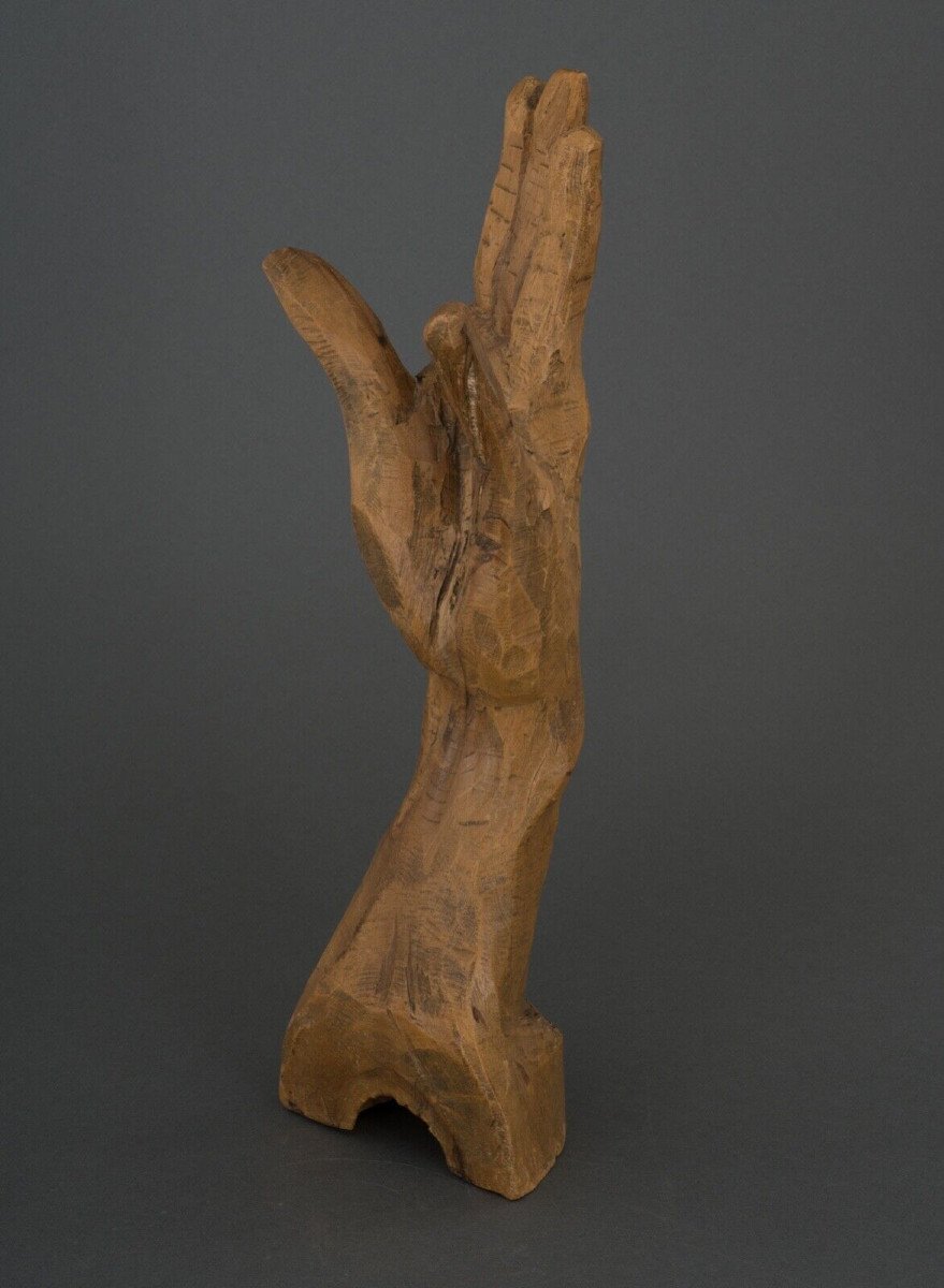 Sculpture représentant une main par P. Baurens XXe Patine d'origine-photo-3