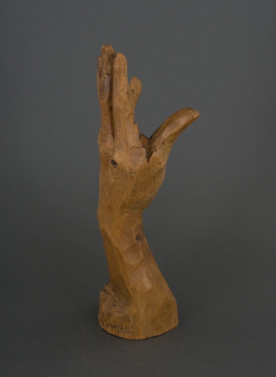 Sculpture représentant une main par P. Baurens XXe Patine d'origine-photo-4