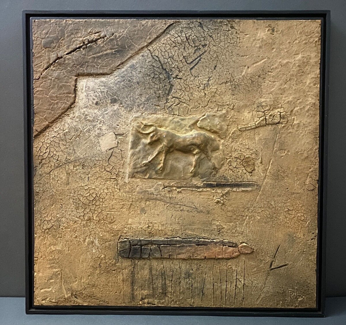 Huile Composition moderne Animal par Robin 1993