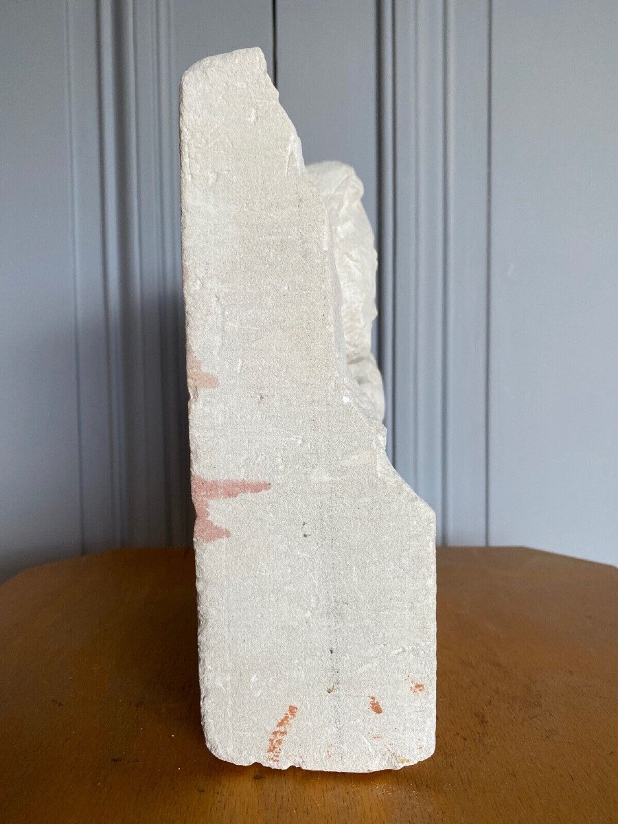 Sculpture taille directe Béton cellulaire Femme à l'enfant-photo-3