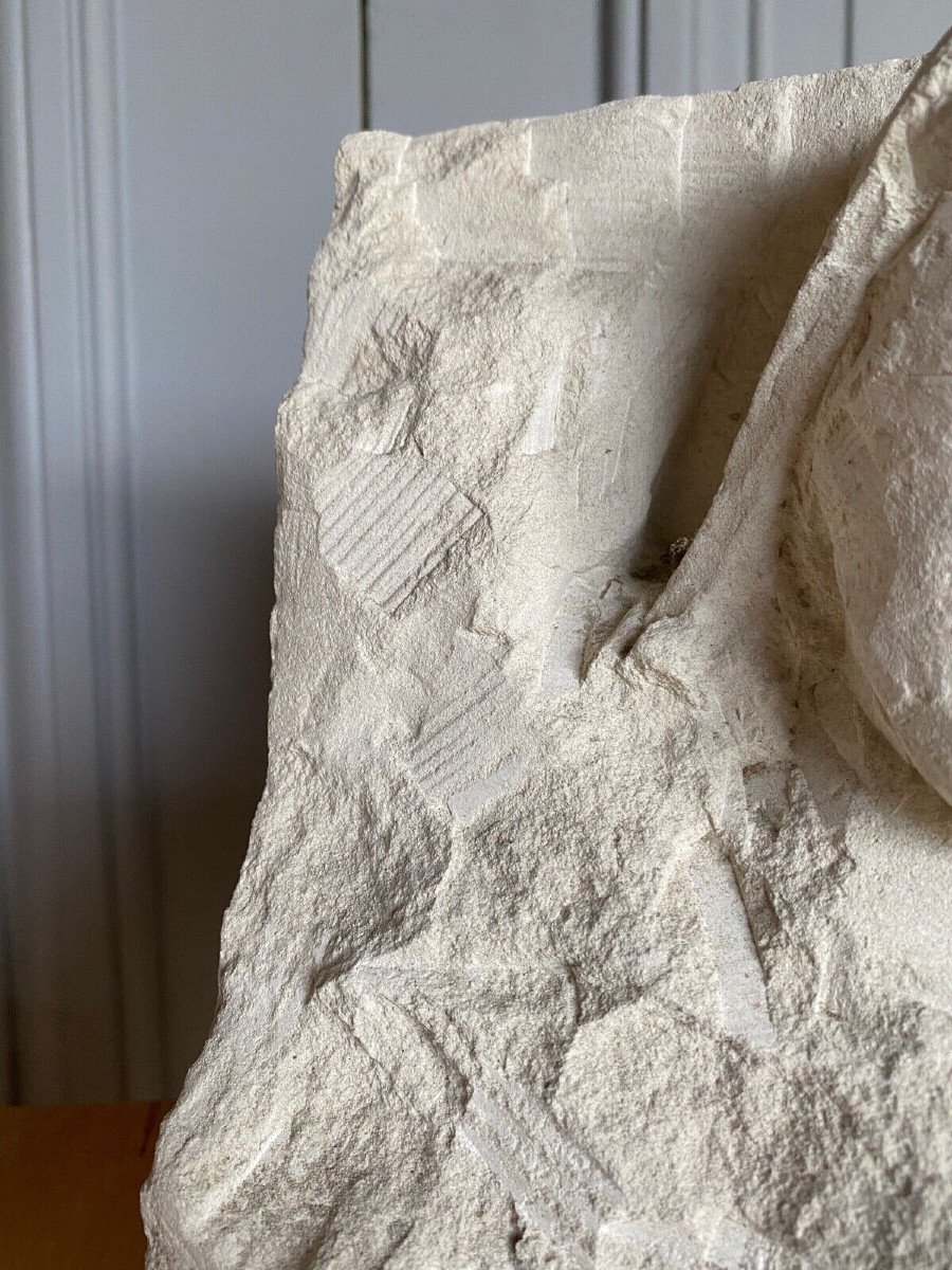Sculpture taille directe Béton cellulaire Femme à l'enfant-photo-2