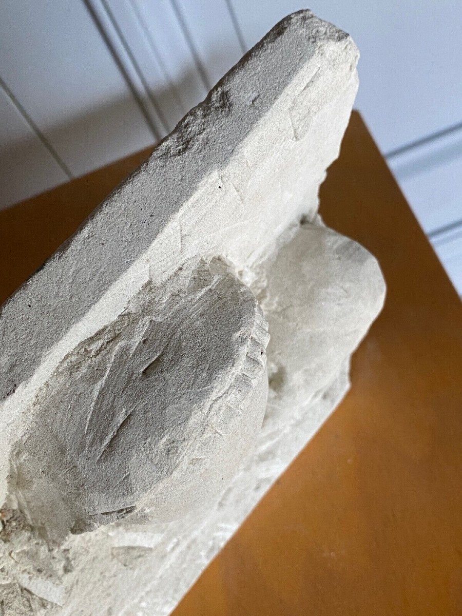 Sculpture taille directe Béton cellulaire Femme à l'enfant-photo-6