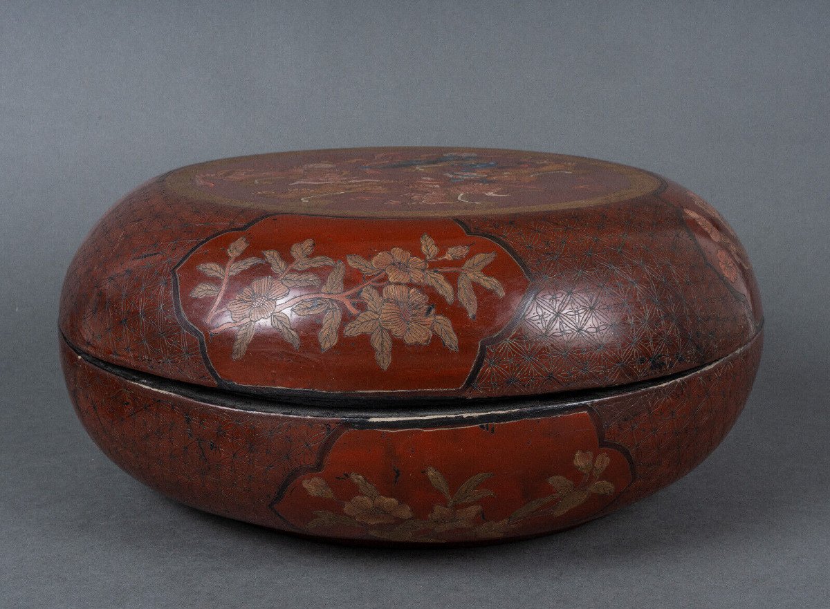 Chinese Red Lacquer Box Early 20th Century Dragon Dog Decor-photo-8