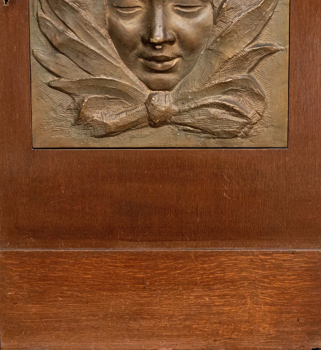 Art Deco Plate Face Of A Woman Cubizing 1930 Wooden Door-photo-4