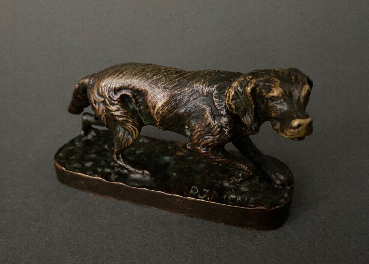 French Spaniel Dog In Bronze By Pierre-jules Mêne 1810-1879-photo-2