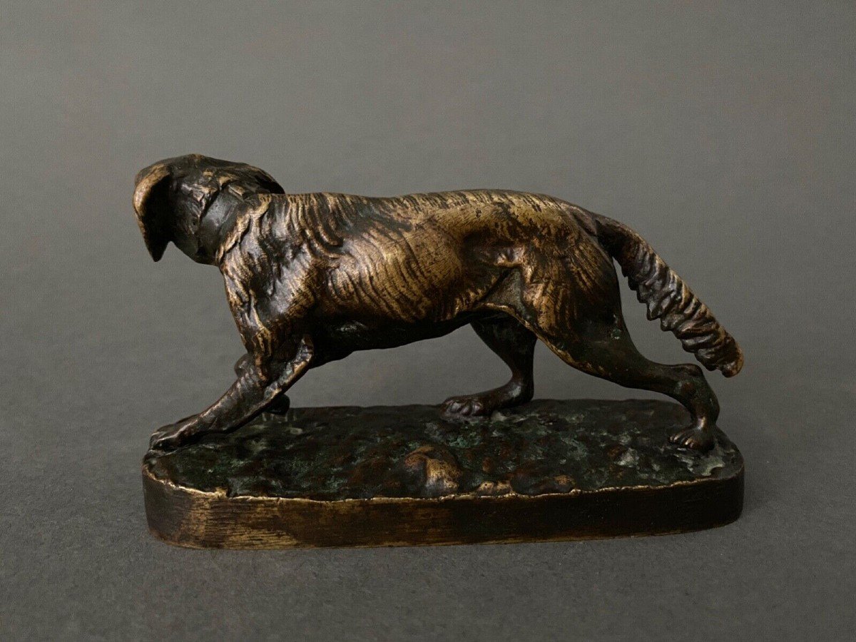 French Spaniel Dog In Bronze By Pierre-jules Mêne 1810-1879-photo-1