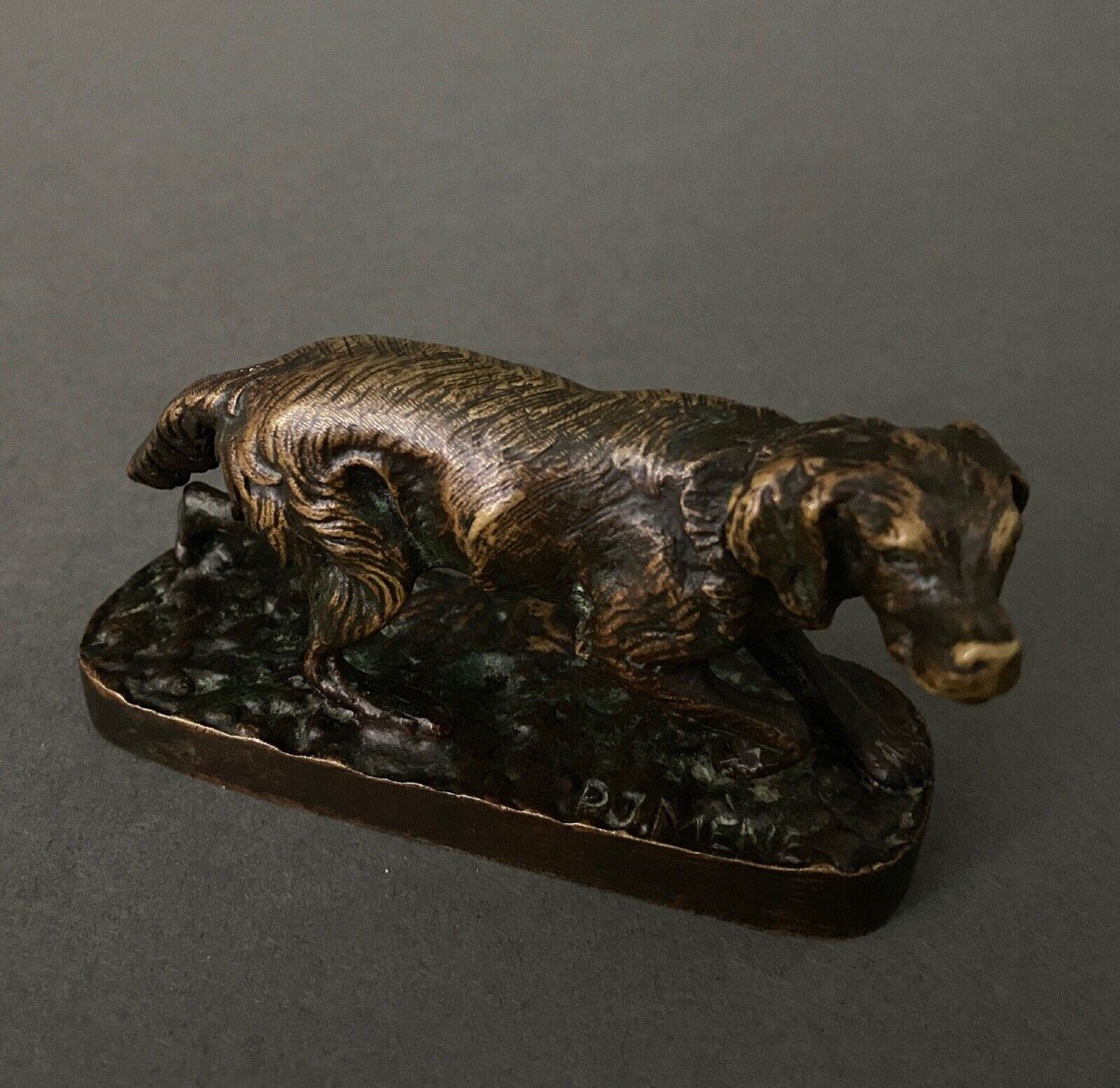 French Spaniel Dog In Bronze By Pierre-jules Mêne 1810-1879-photo-5