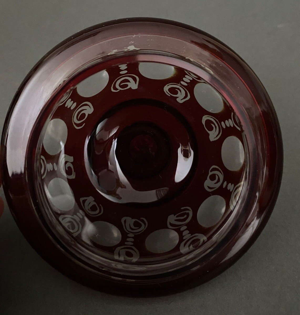Drageoir vase couvert calice en cristal de Bohême XXe avec couvercle-photo-5