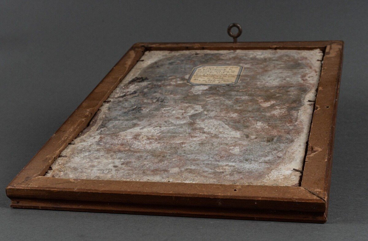Pierre gravée ardoise datée de 1779 ornementée de noms de donateurs-photo-2