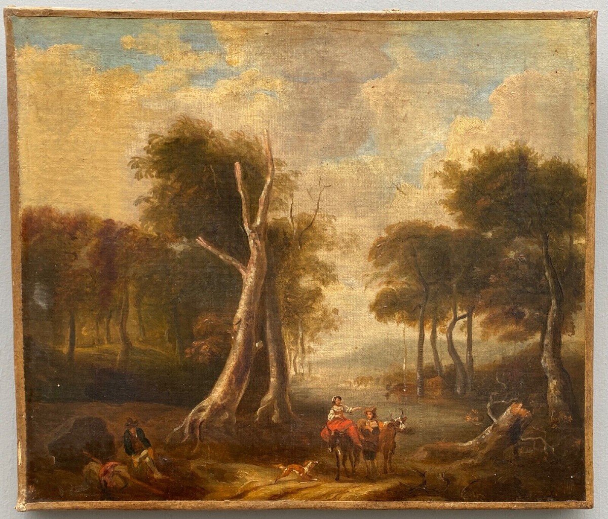 Oil On Canvas French School Early 19th Century Palmette Undergrowth-photo-2