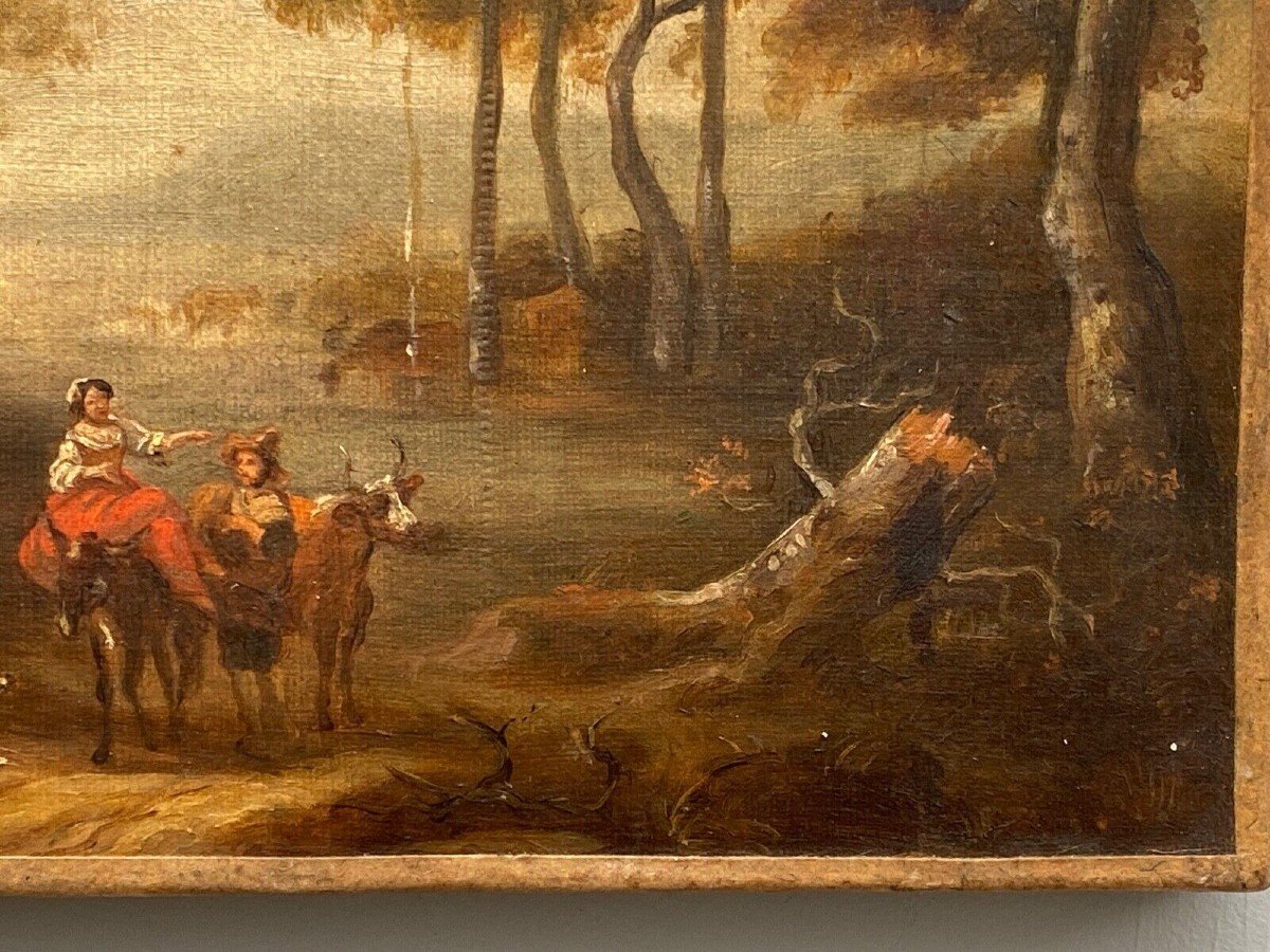 Oil On Canvas French School Early 19th Century Palmette Undergrowth-photo-2