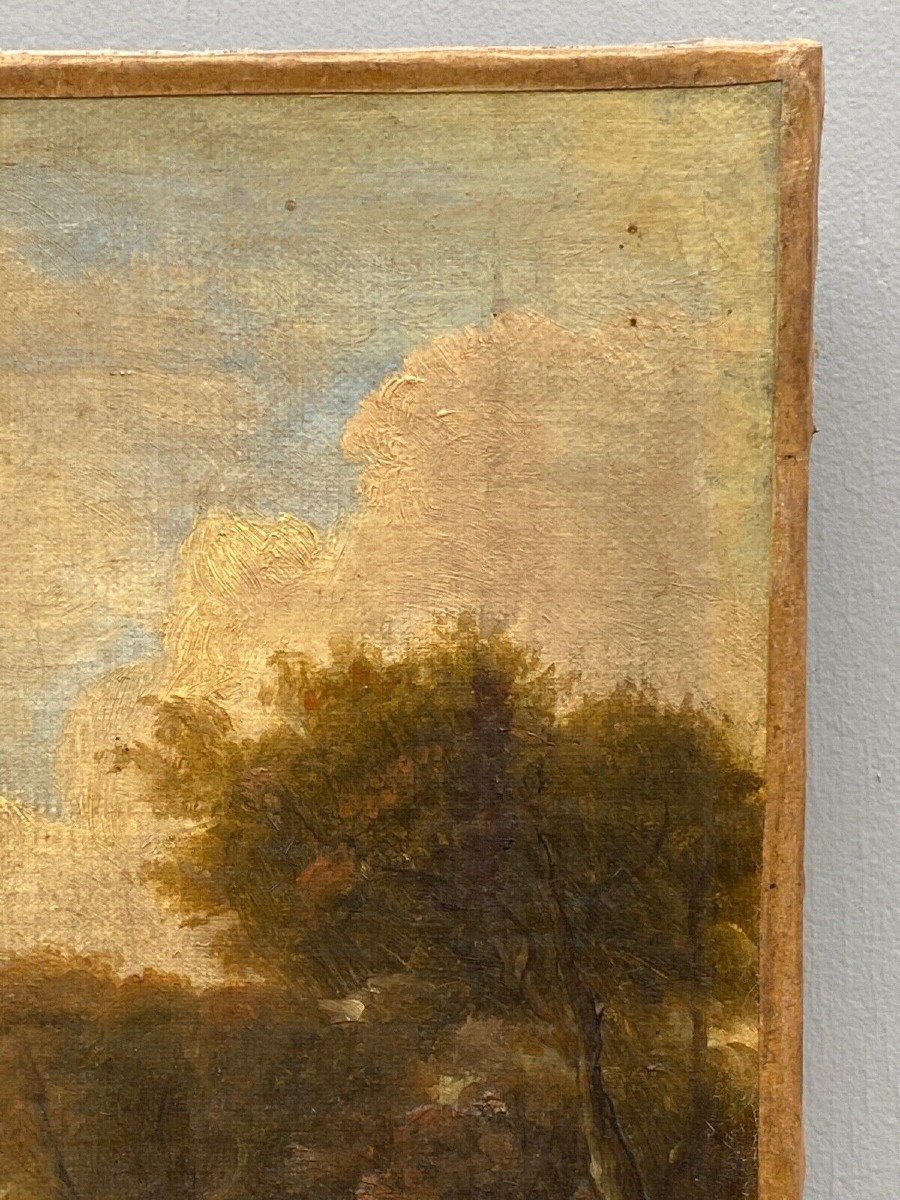 Oil On Canvas French School Early 19th Century Palmette Undergrowth-photo-3