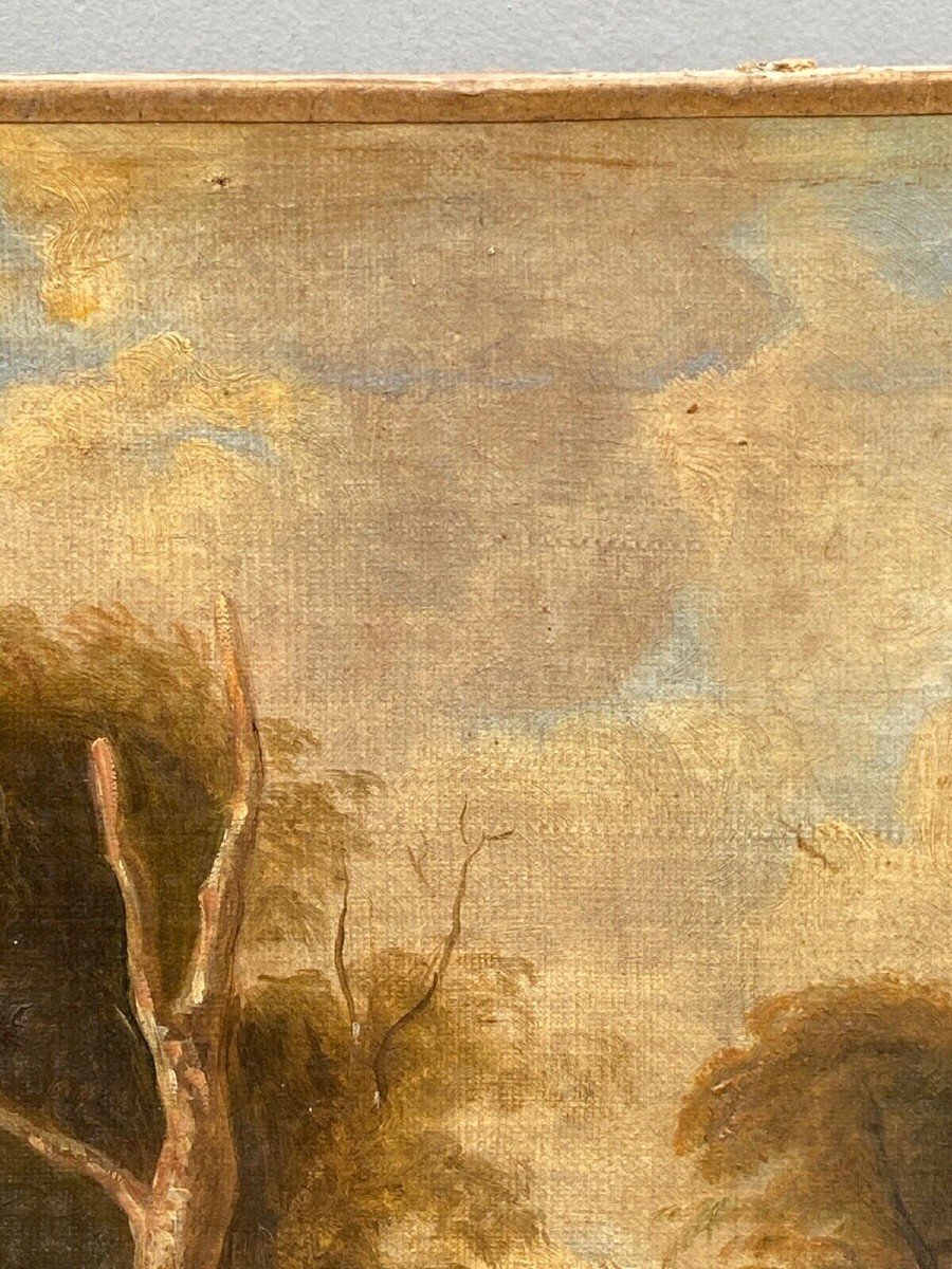 Oil On Canvas French School Early 19th Century Palmette Undergrowth-photo-4