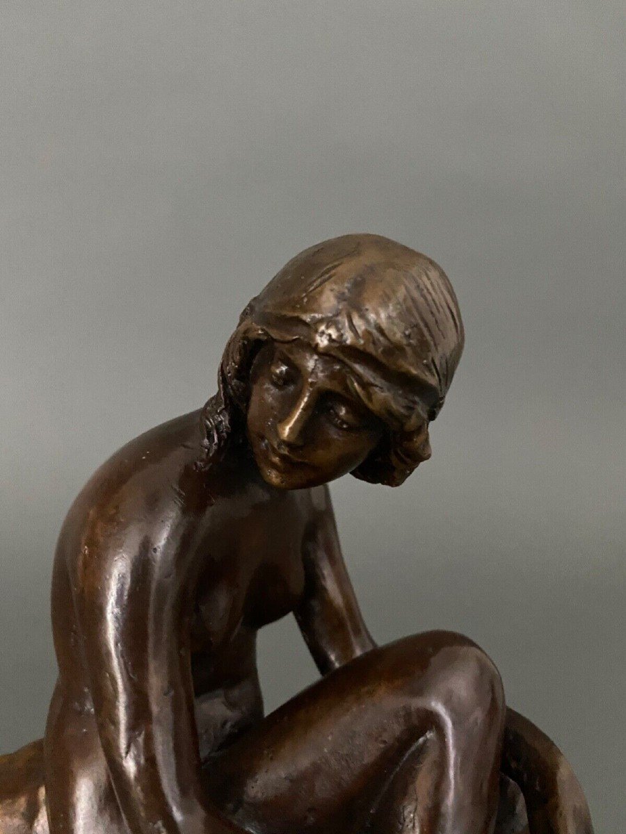 Art Deco Bronze Sculpture Egidio Pozzi Garni Frères éditeurs-photo-5