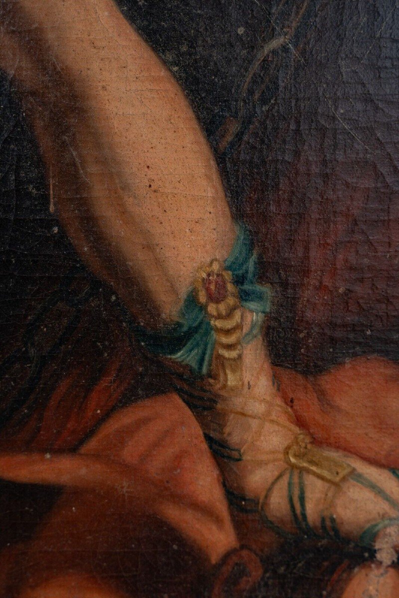Huile sur toile reprise de Guido Reni Archange saint Michel XVIIIe-photo-4