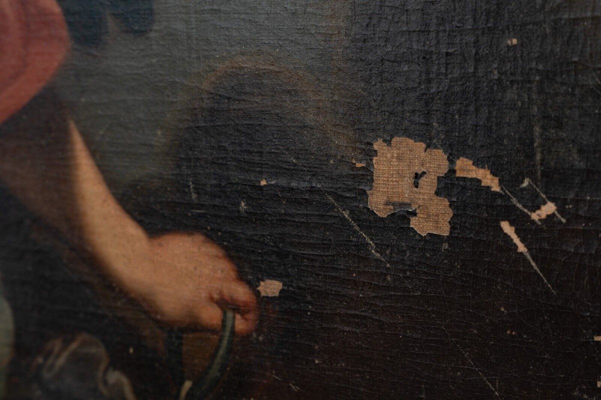 Huile sur toile reprise de Guido Reni Archange saint Michel XVIIIe-photo-4