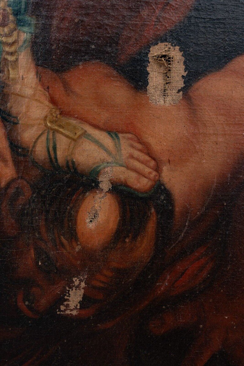 Huile sur toile reprise de Guido Reni Archange saint Michel XVIIIe-photo-5