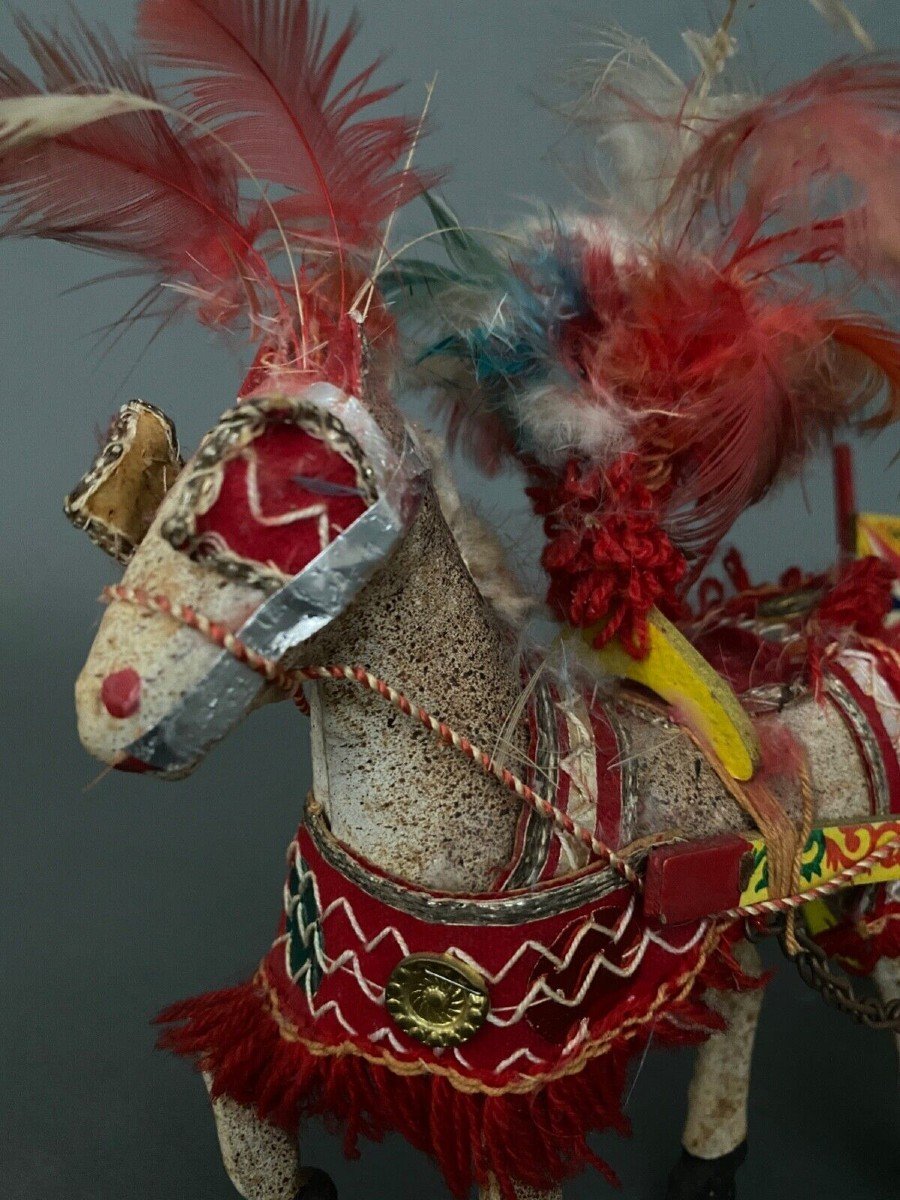 Sicilian Folk Cart In Papier-mâché Early 20th Century-photo-5