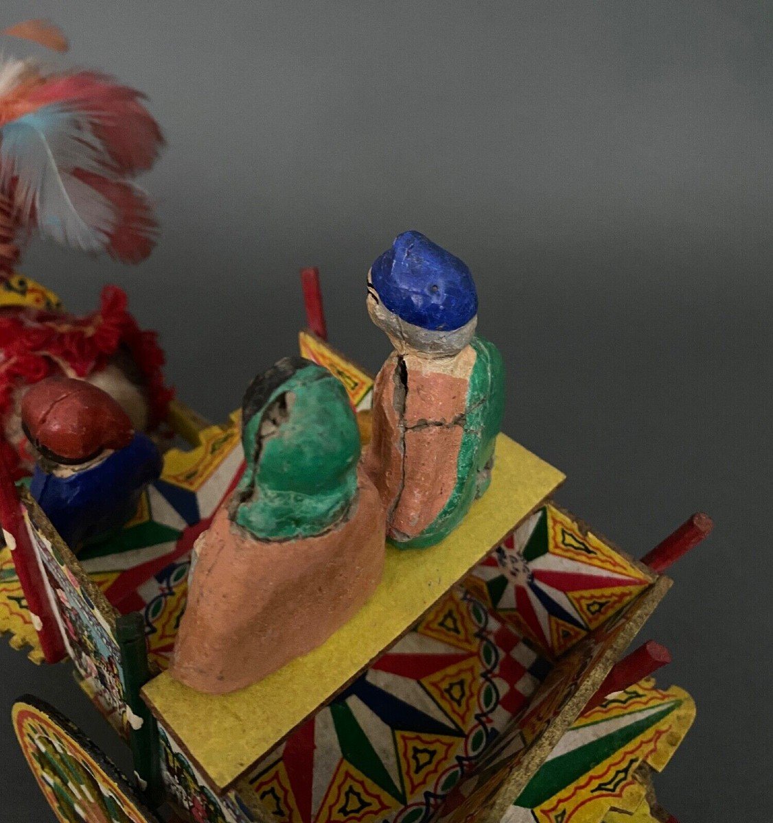 Sicilian Folk Cart In Papier-mâché Early 20th Century-photo-7