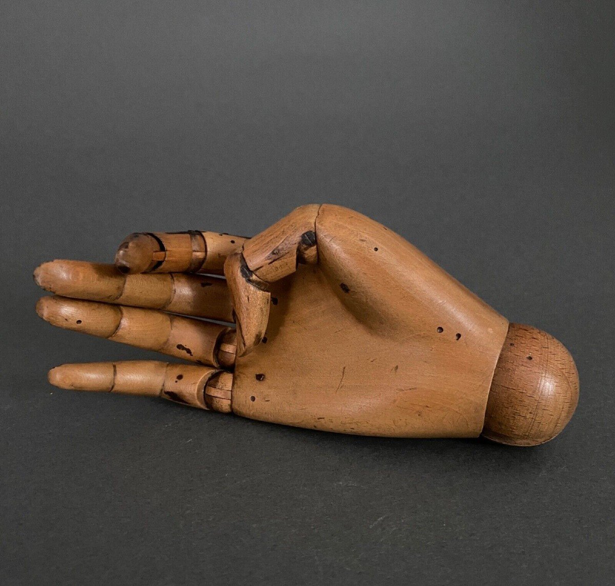 Articulated Wooden Painter's Hand, Early 20th Century-photo-2