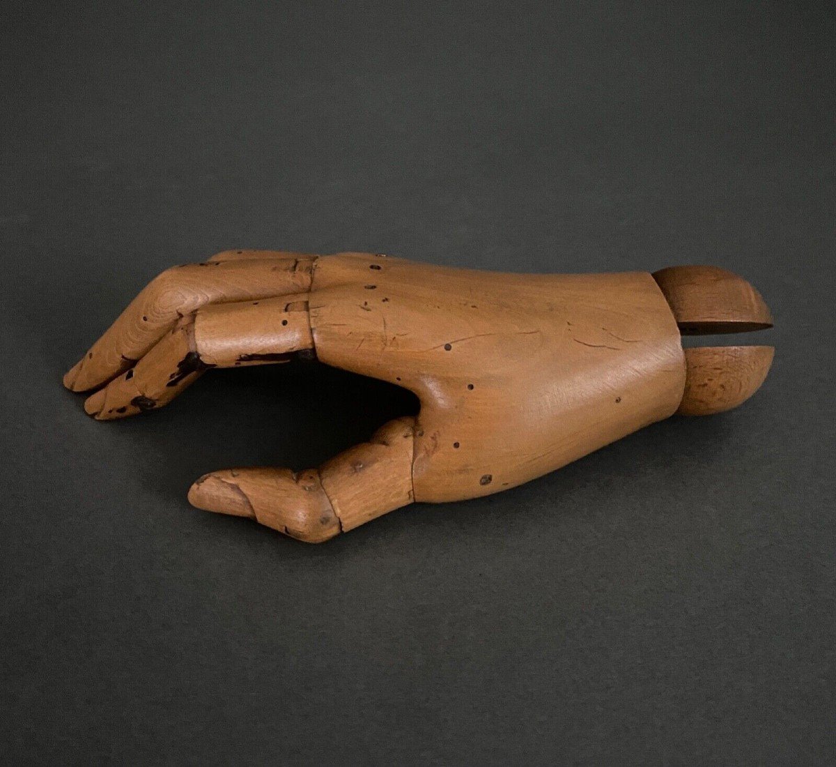 Articulated Wooden Painter's Hand, Early 20th Century-photo-3
