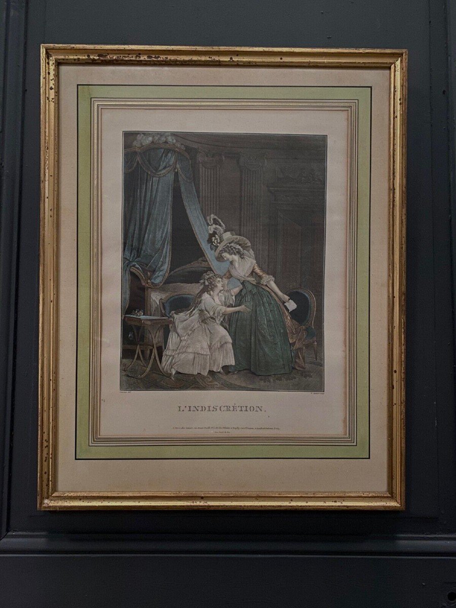 Gravure l'Indiscrétion Romantique Nicolas Lavreince Janinet