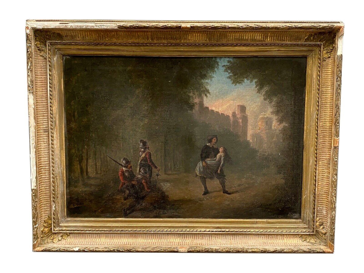 Oil On Canvas By G. Vermot 19th 1830 Renaissance Battle