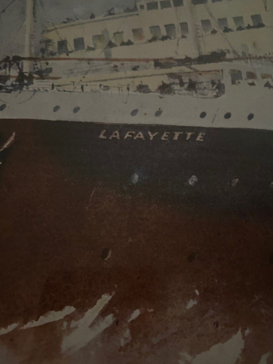 Print Albert Sebille Lafayette Compagnie Générale Transatlantique-photo-3