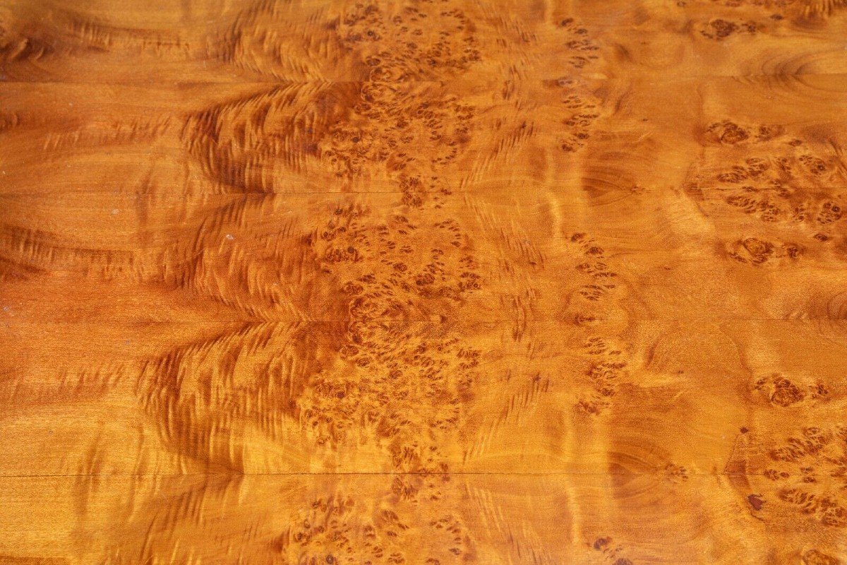 Coffee Table 1980 In Burl And Black Lacquered Wood 1980-photo-3
