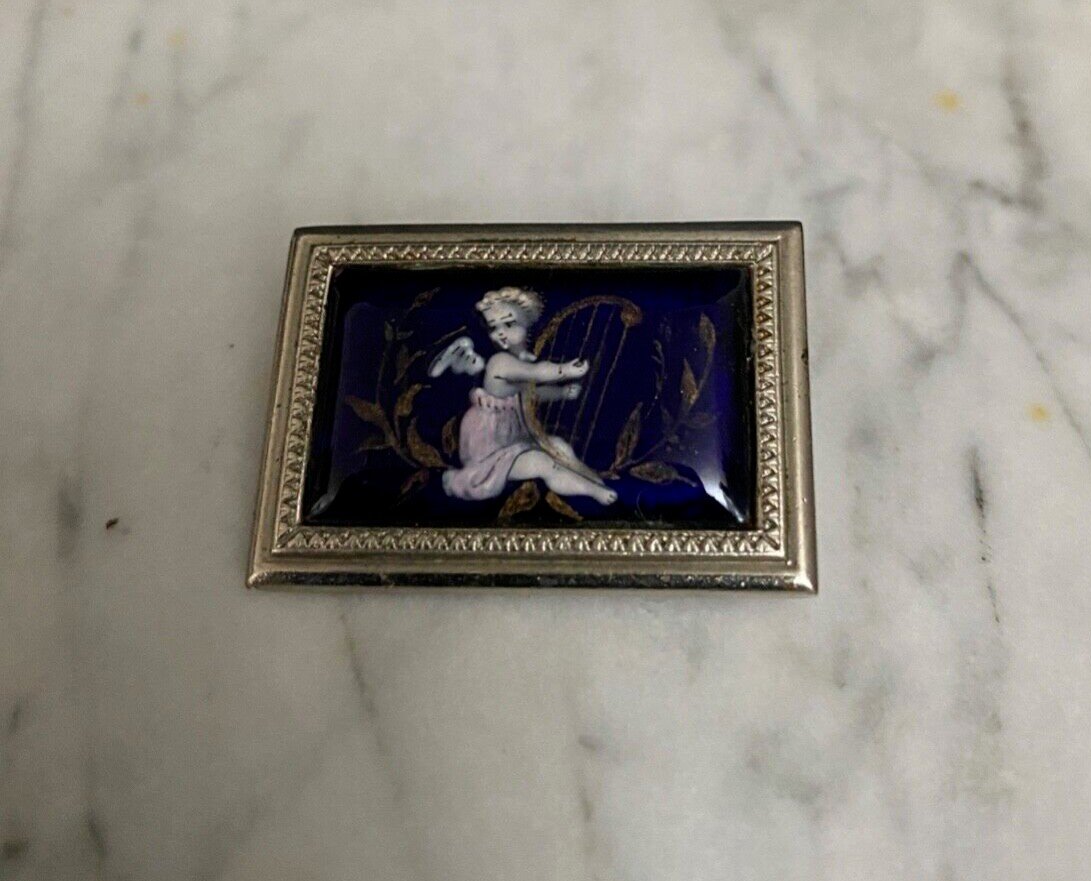 Enamel Brooch Decorated With Cherubs, Late 19th Century