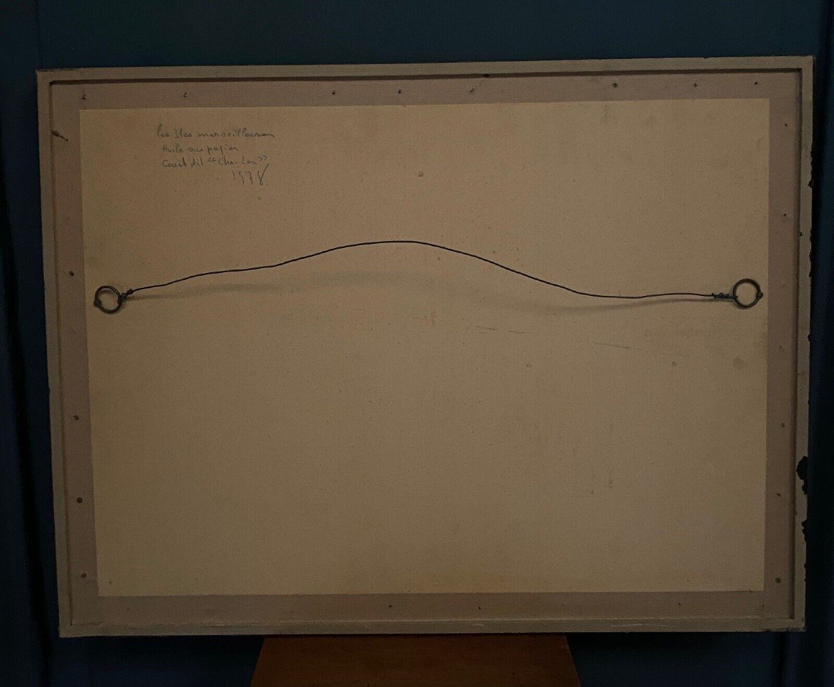 Surrealist Drawing Nicole Cha-lou (couet Said) 1978 The Merveilleuses Islands-photo-4