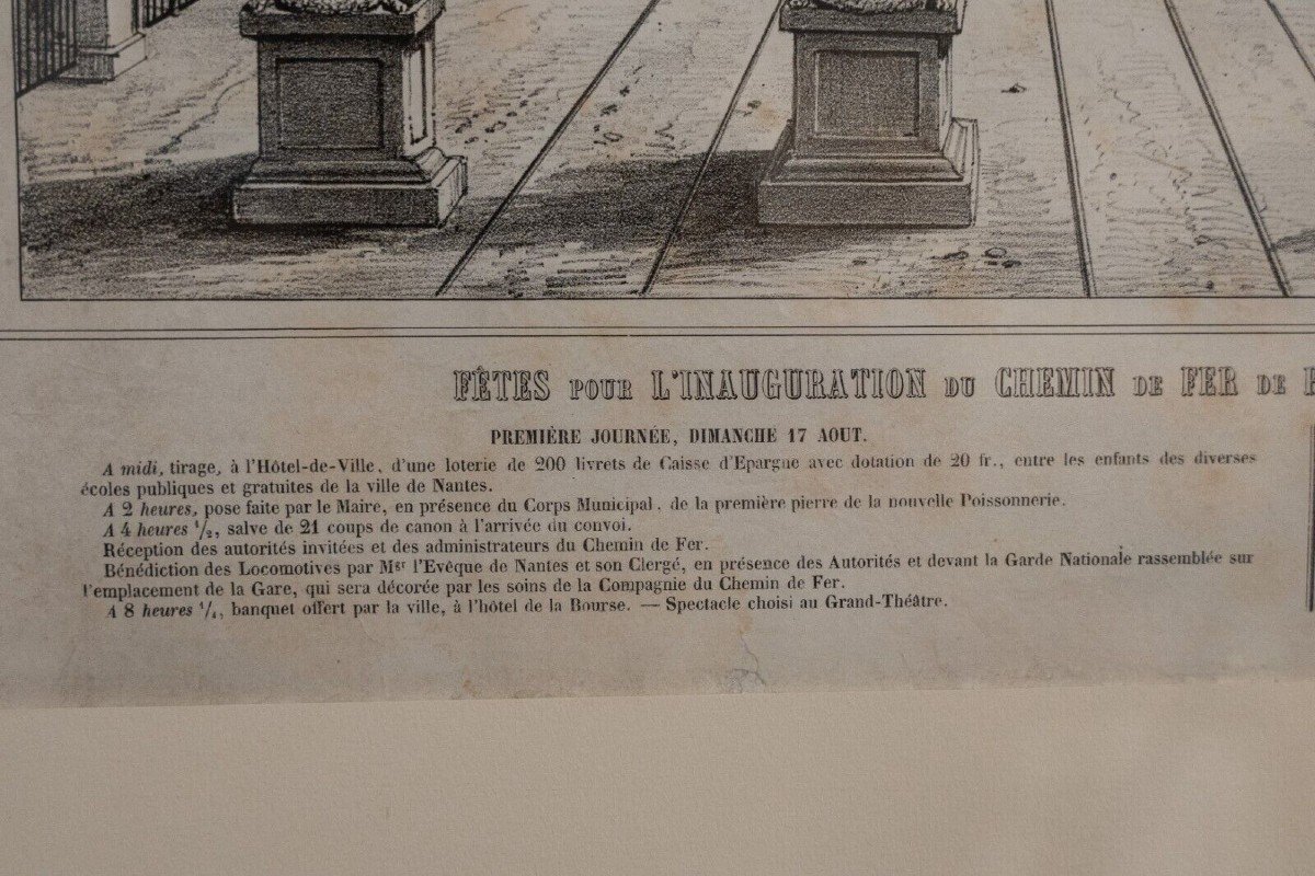 Gravure par Charpentier Nantes Inauguration du Chemin de Fer en 1851-photo-4