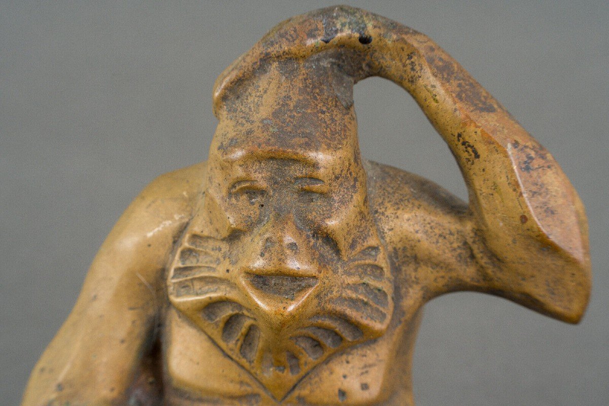 Sujet en bronze représentant un singe XXe patine brun clair 1930-photo-4