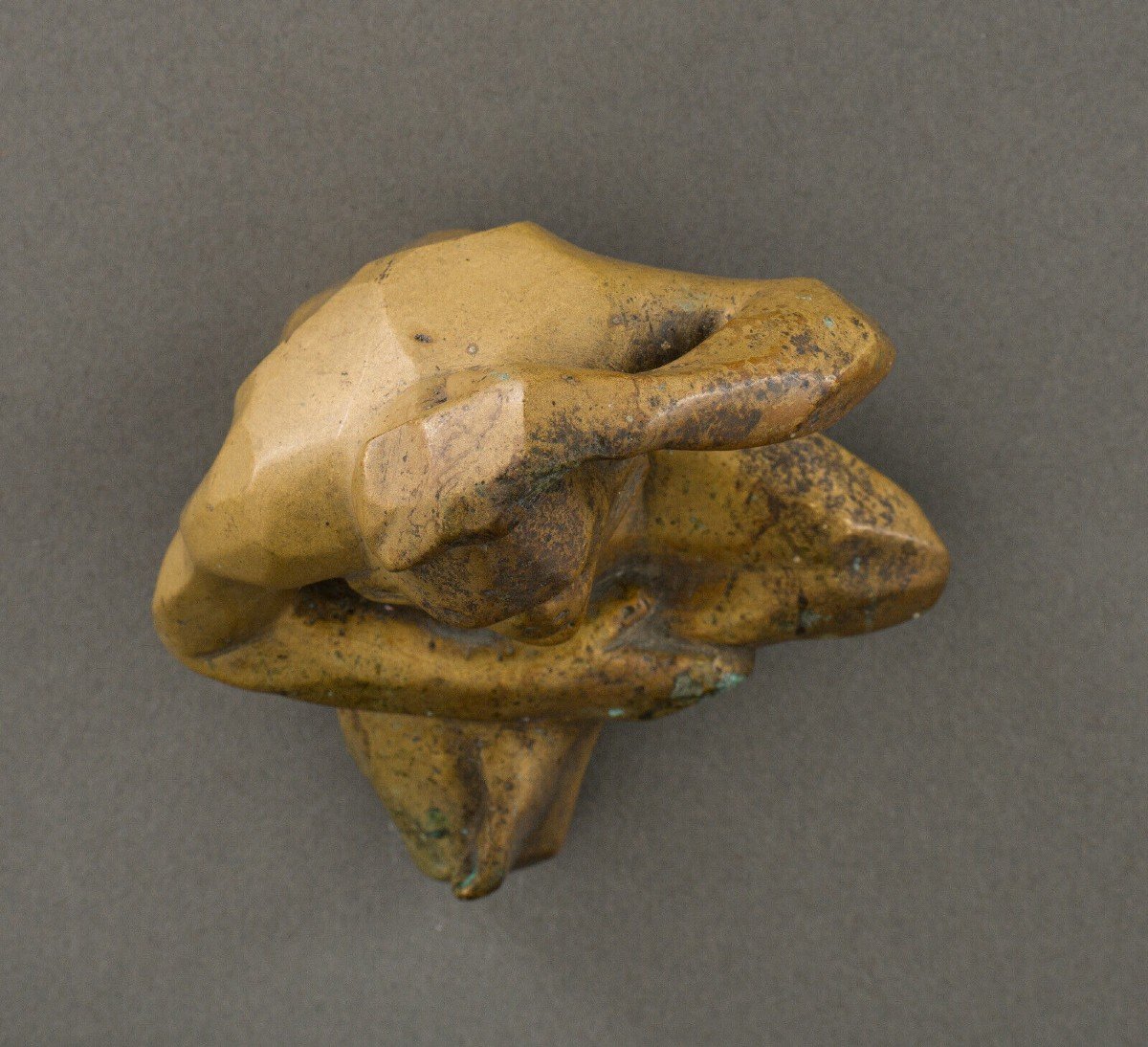 Sujet en bronze représentant un singe XXe patine brun clair 1930-photo-8