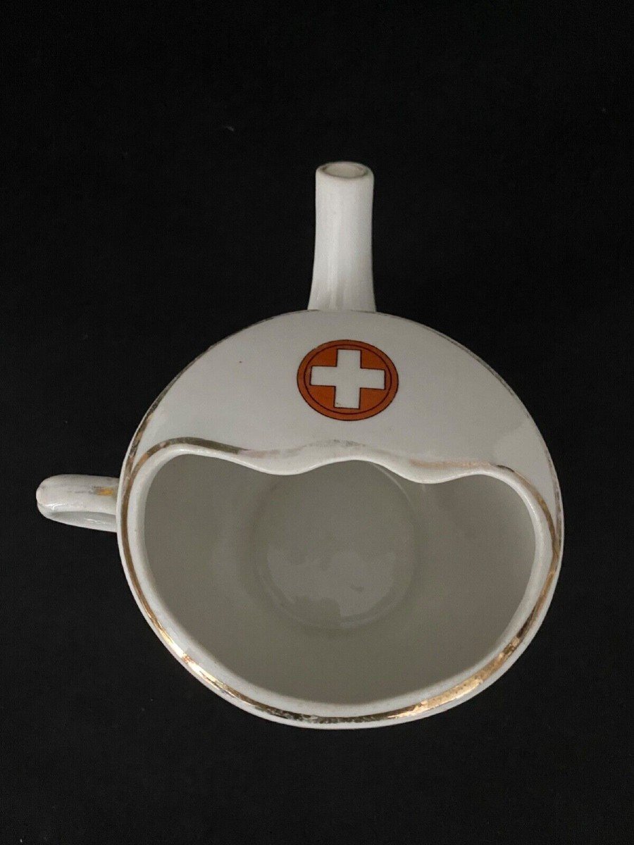 Red Cross Porcelain Sick Bottle From The 14-18 War-photo-2