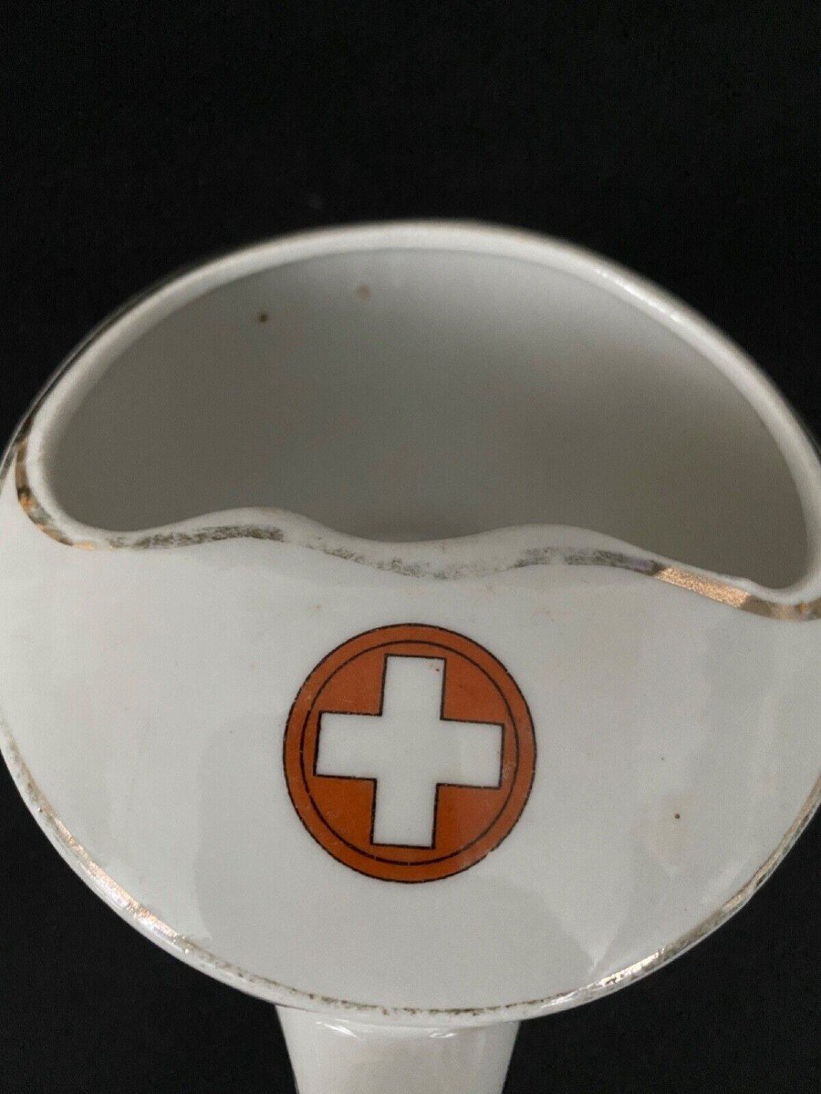 Red Cross Porcelain Sick Bottle From The 14-18 War-photo-4