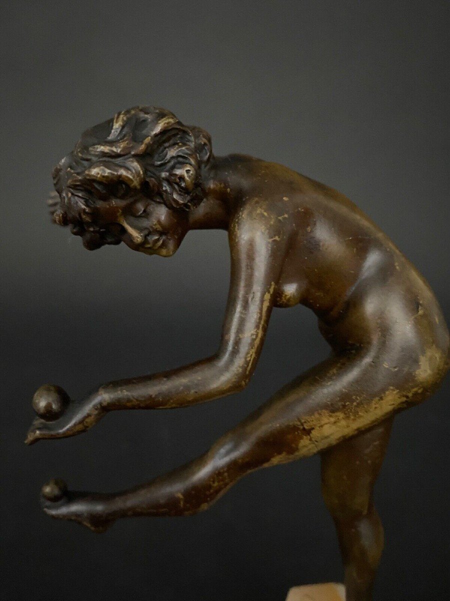 Bronze Dancer By Claire Jeanne Roberte Colinet Art Deco Juggler-photo-2