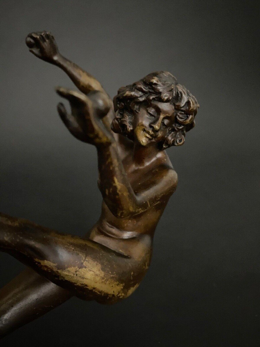 Danseuse en bronze par Claire Jeanne Roberte Colinet Art déco jongleuse-photo-8