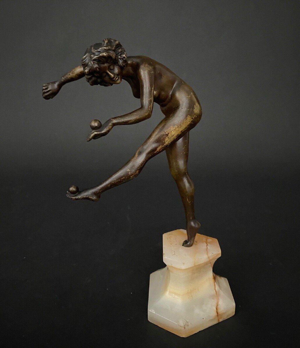 Danseuse en bronze par Claire Jeanne Roberte Colinet Art déco jongleuse