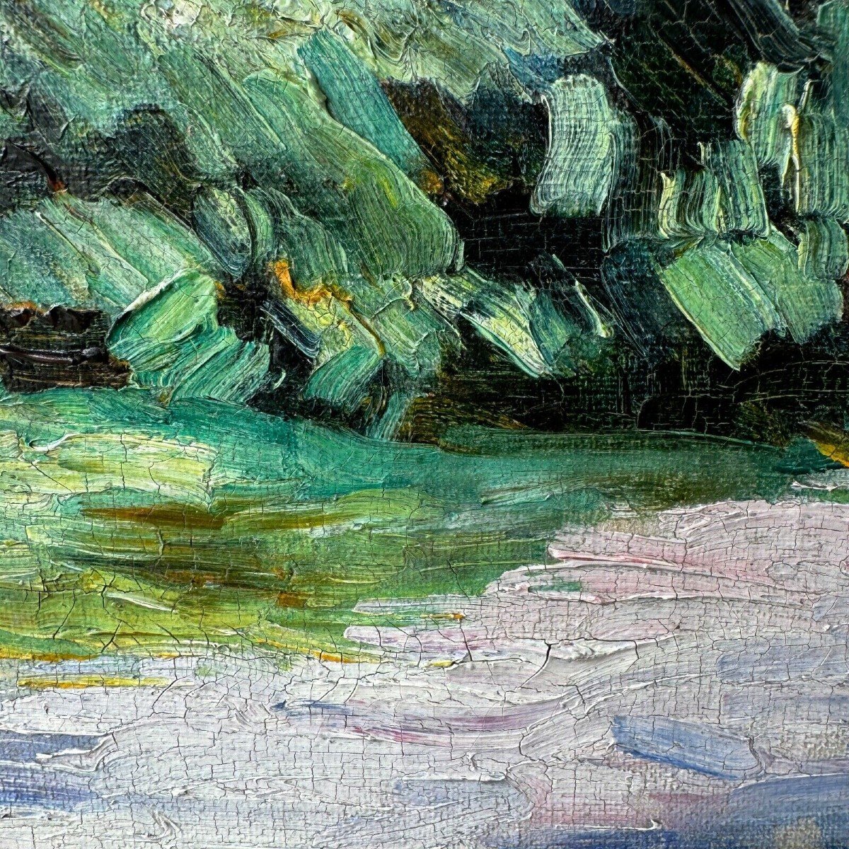 Oil On Canvas By Louis Neillot (1898-1973) Landscape 1921-photo-5