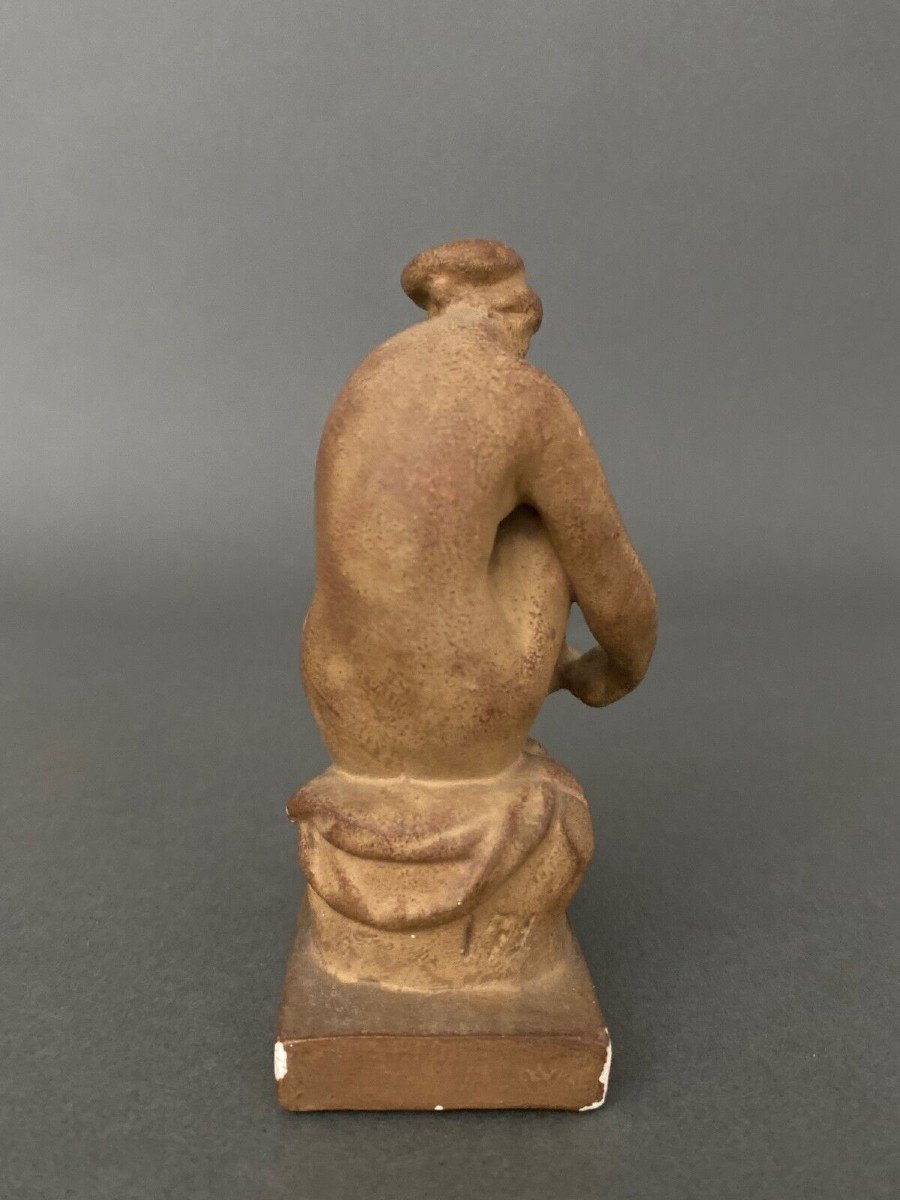 Plaster Sculpture Artist's Workshop Woman In Antique Early 20th Century-photo-3