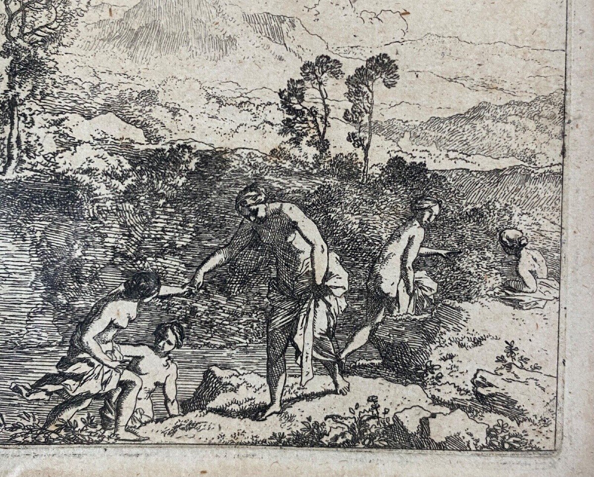 Engraving Christian Dietricy Wilhelm Ernst Dietrich Women Bathing 1744-photo-4