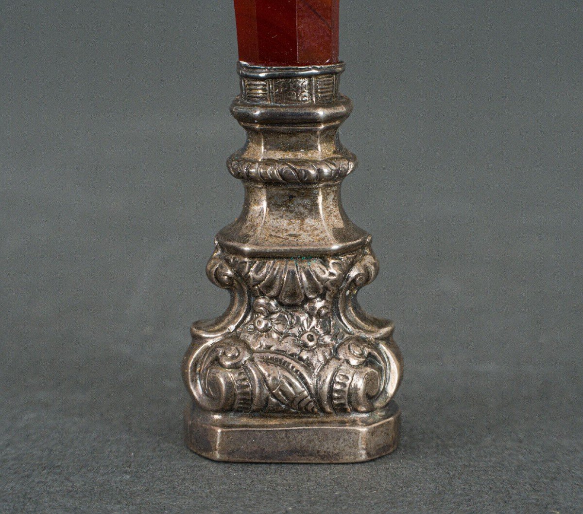 Stamp In Hard Stone Agate And Silver Monogram Late 19th Century-photo-3