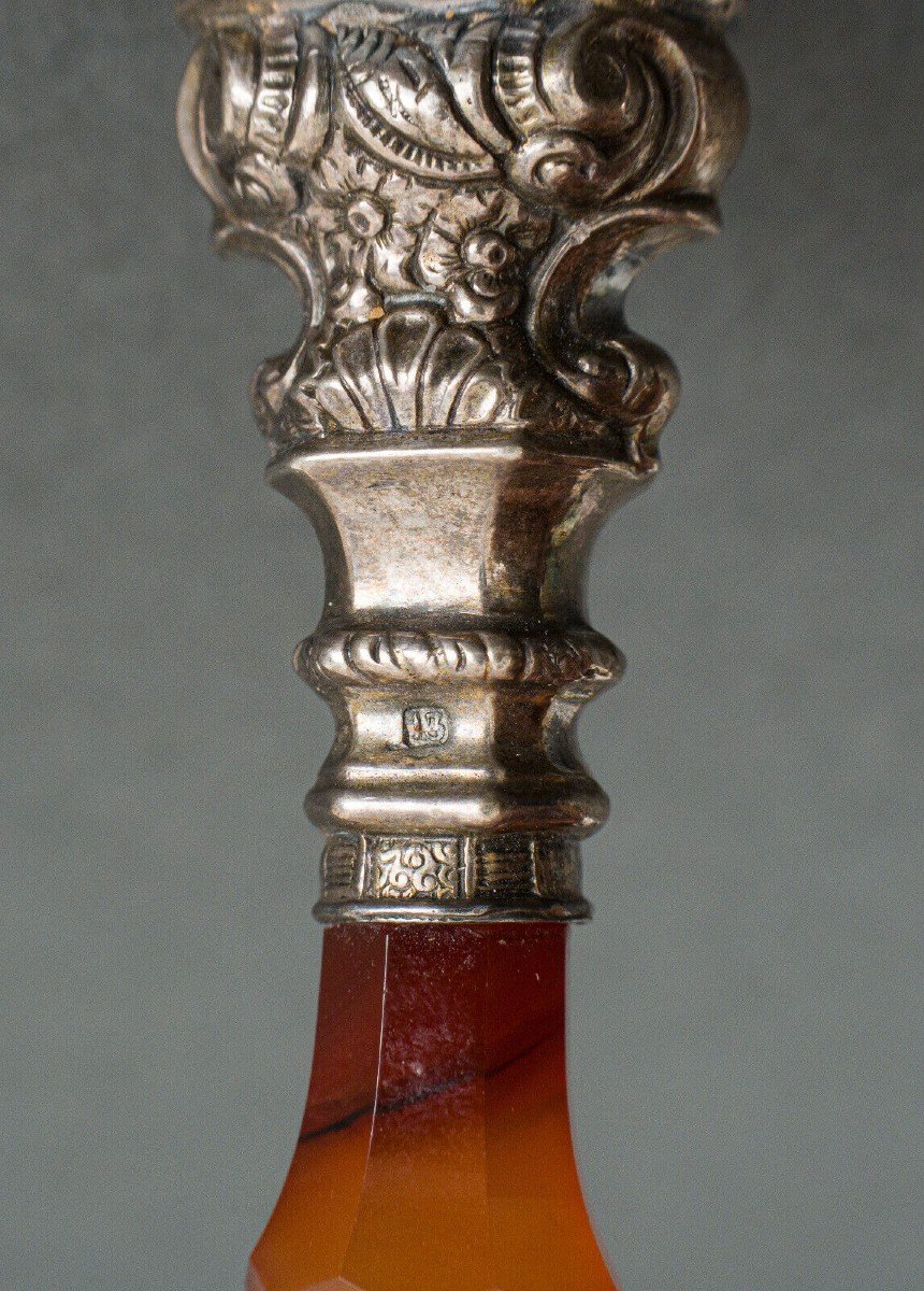 Stamp In Hard Stone Agate And Silver Monogram Late 19th Century-photo-8